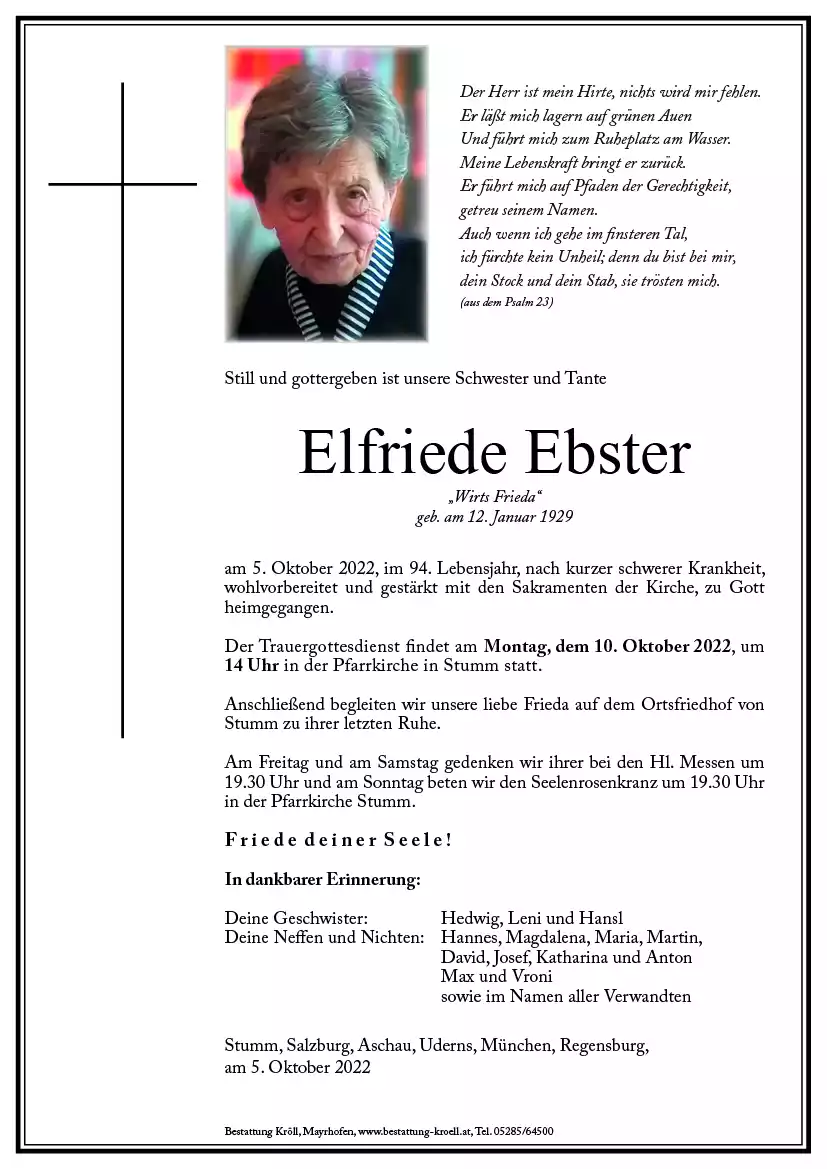 Parte von Elfriede Ebster